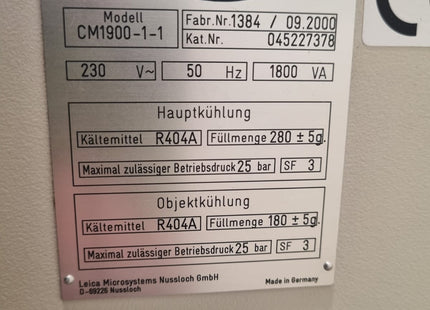 LEICA CM1900 CRYOSTAT