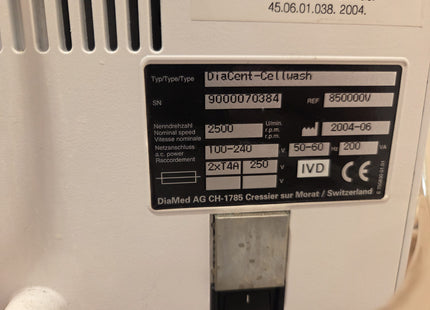 DiaMed DiaCent-CW Centrifuge