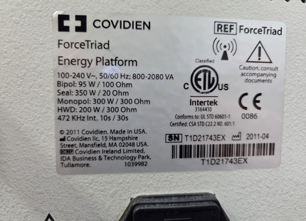 Covidien Valleylab ForceTriad Electrosurgical Unit