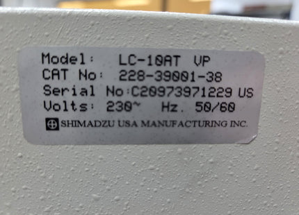 Shimadzu LC-10ATvp Liquid Chromatograph