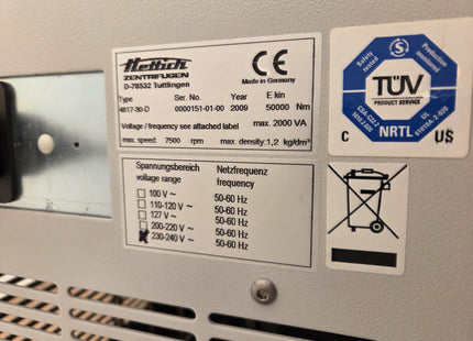 Hettich 4817-30-D Laboratory Centrifuge