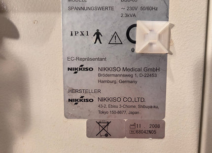 NIKKISO DDB-05 Dialysis System with monitor swing arm