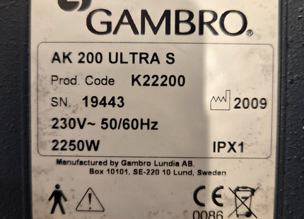 Gambro AK200 Ultra S Dialysis System