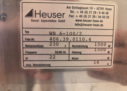 Heuser WB 6-100/2 Water Bath