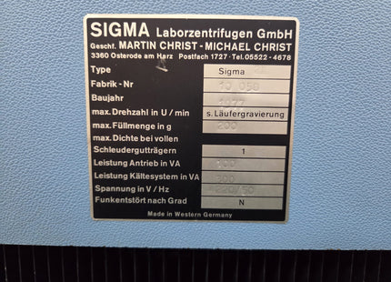 Sigma 2K 'vintage' Laboratory Centrifuge