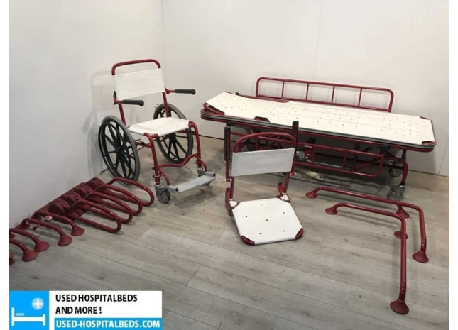 Complete Shower Set – Stretcher on Wheels, Wheelchair & Accessories
